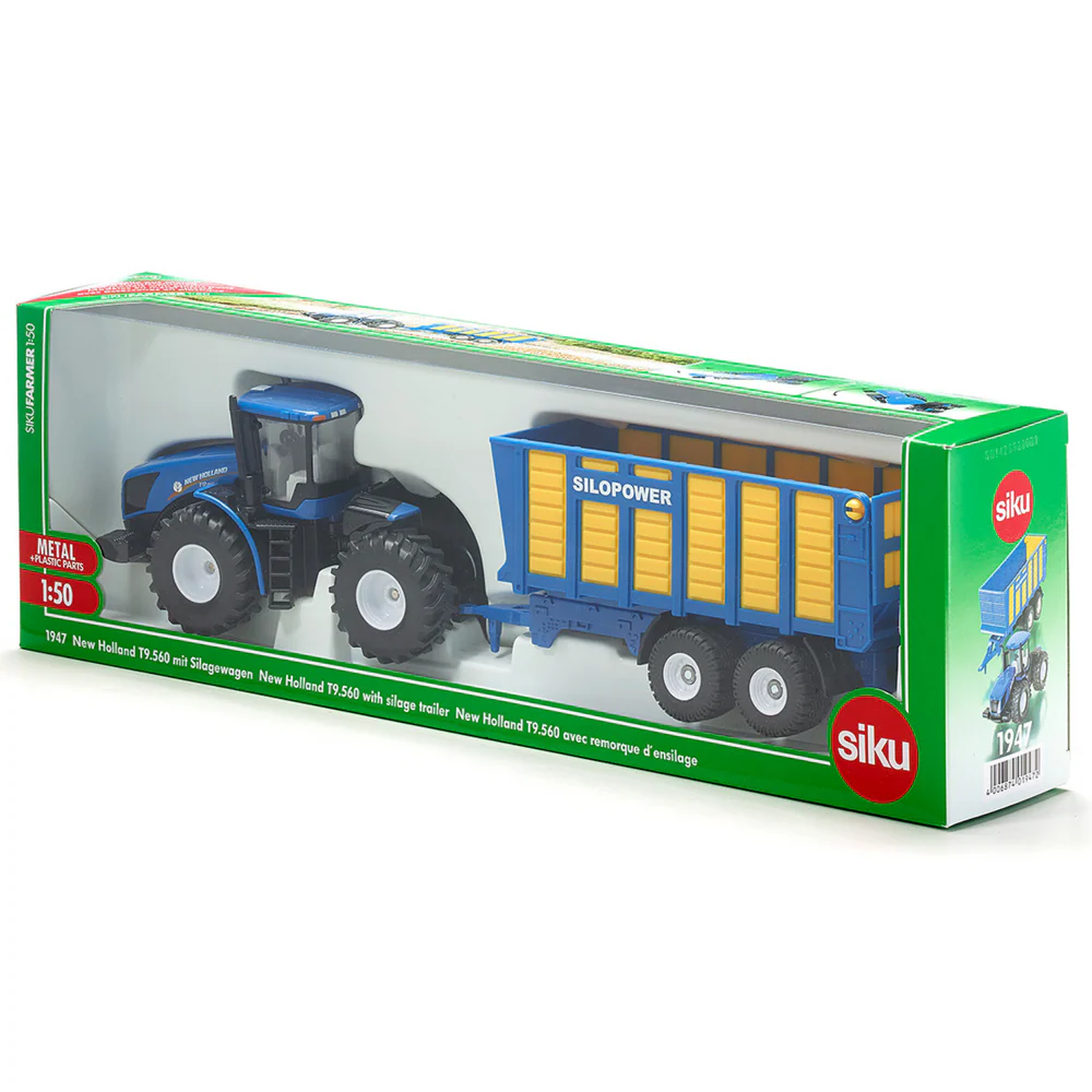 SIKU 1:50 NEW HOLLAND T9.560 WITH SILAGE TRAILER - Image 2