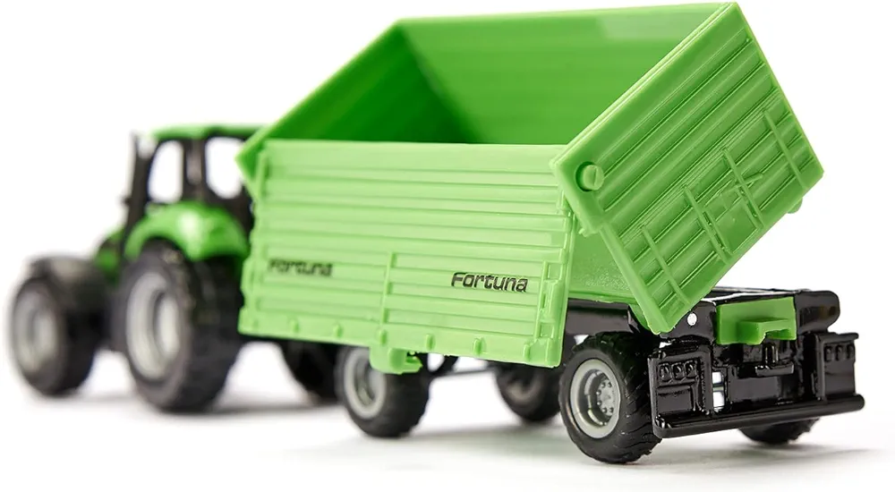 SIKU 1:87 DEUTZ-FAHR WITH FORTUNA 4 WHEEL TRAILER - Image 3