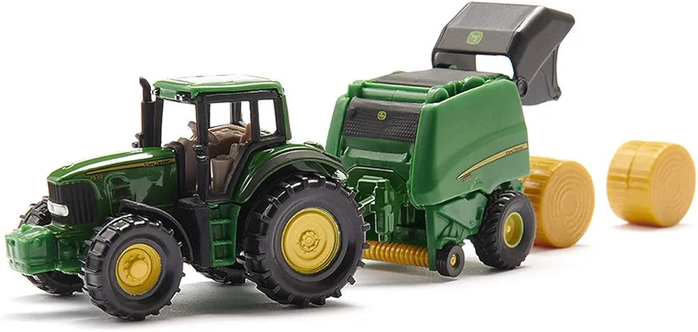 SIKU 1:87 JOHN DEERE TRACTOR with BALER - Image 3