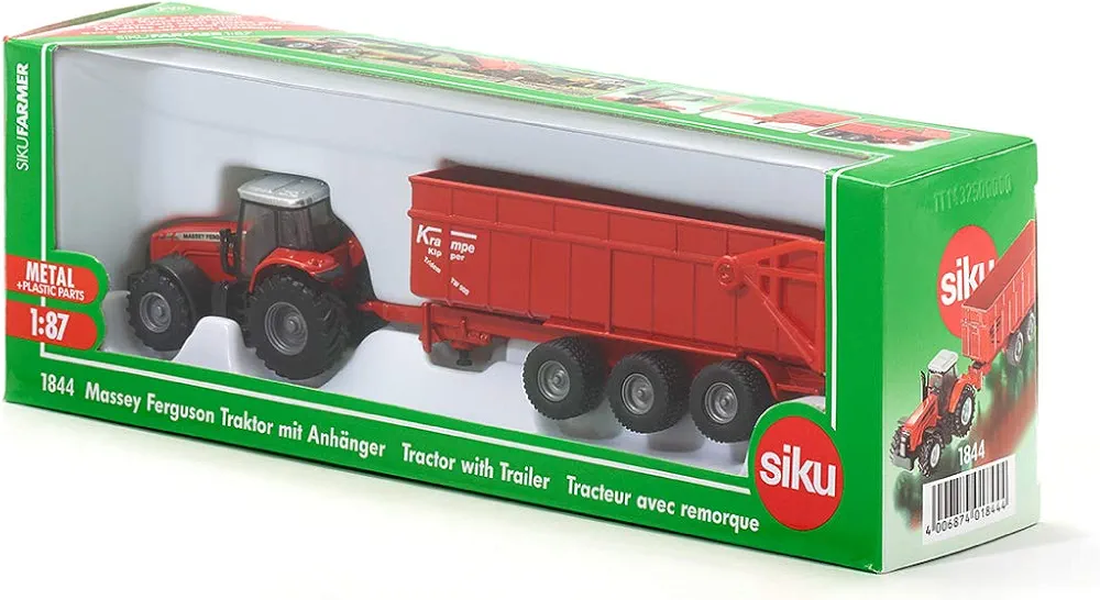 SIKU 1:87 MASSEY FERGUSON TRACTOR W/KRAMPE TRAILER - Image 5