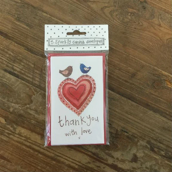 Alex Clark Thank You With Love Notelets (5 pack)