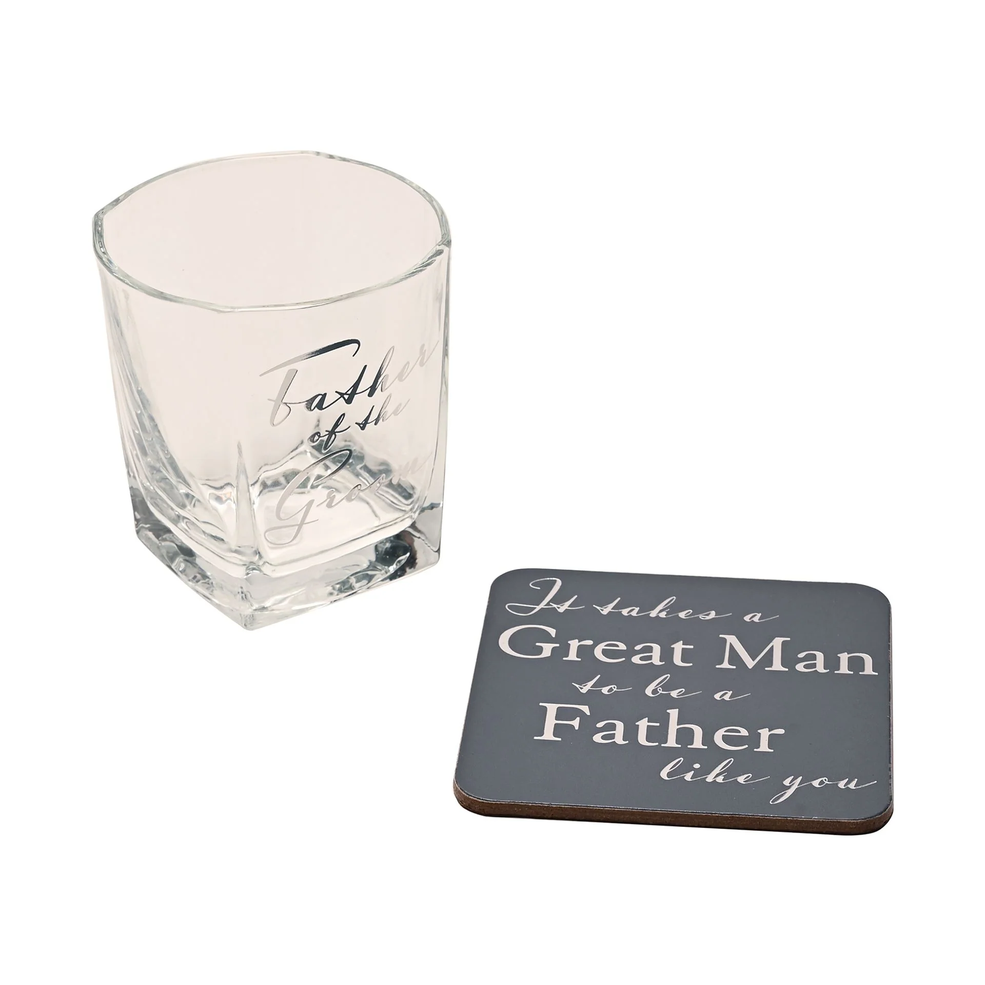 AMORE BY JULIANA Father of the Groom Whisky Glass & Coaster