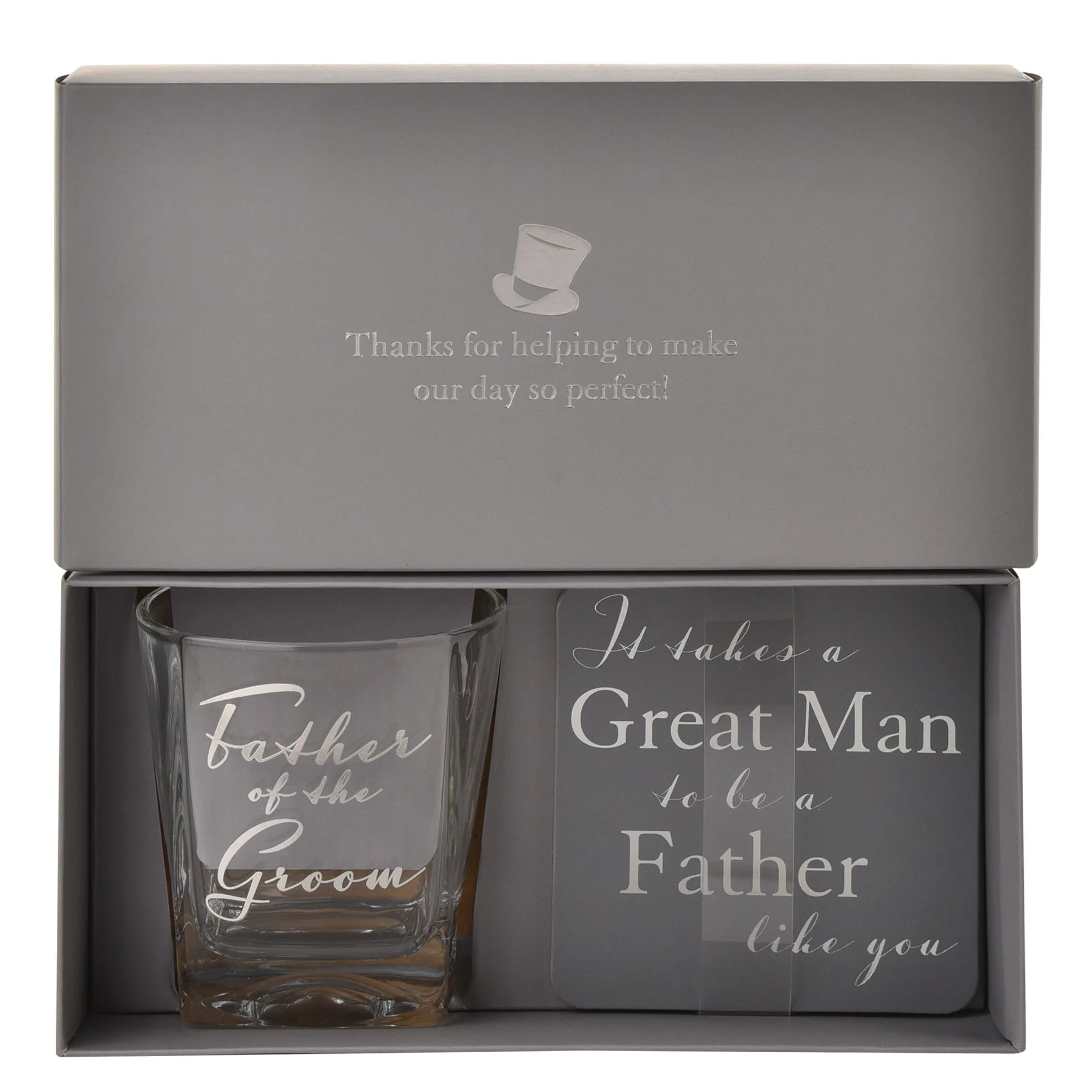 AMORE BY JULIANA Father of the Groom Whisky Glass & Coaster - Image 2