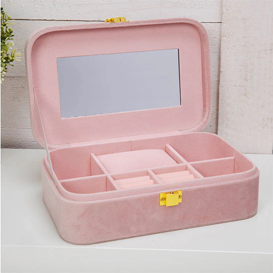 WID Amore Pink Velvet Jewellery box Beautiful Bridesmaid