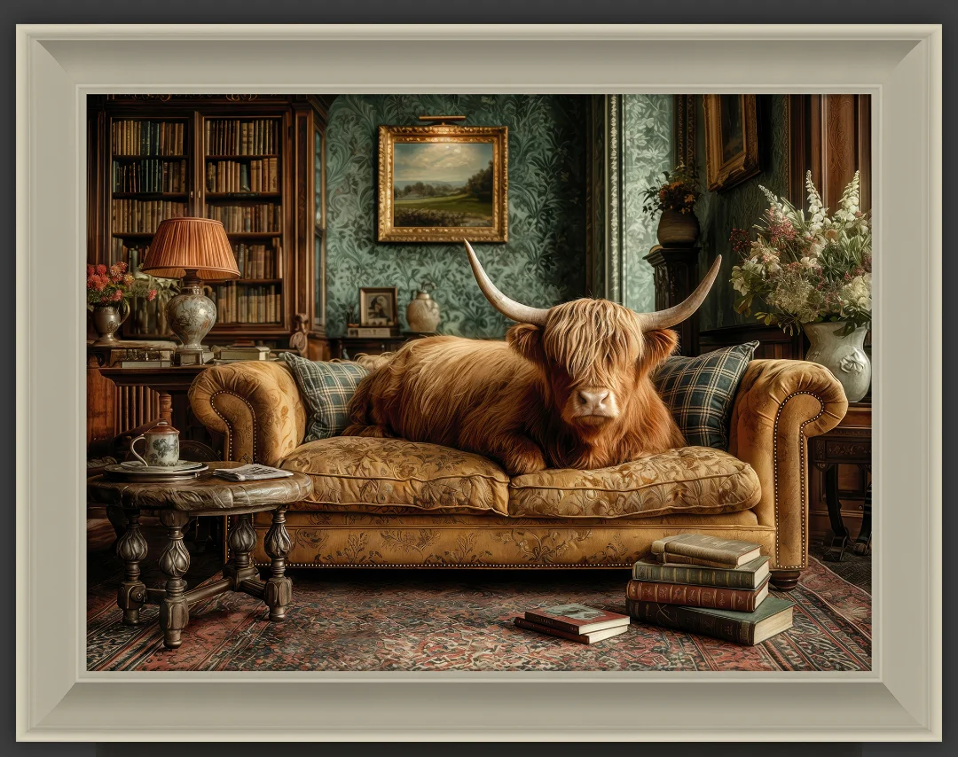 ART Lounging Highland Cow