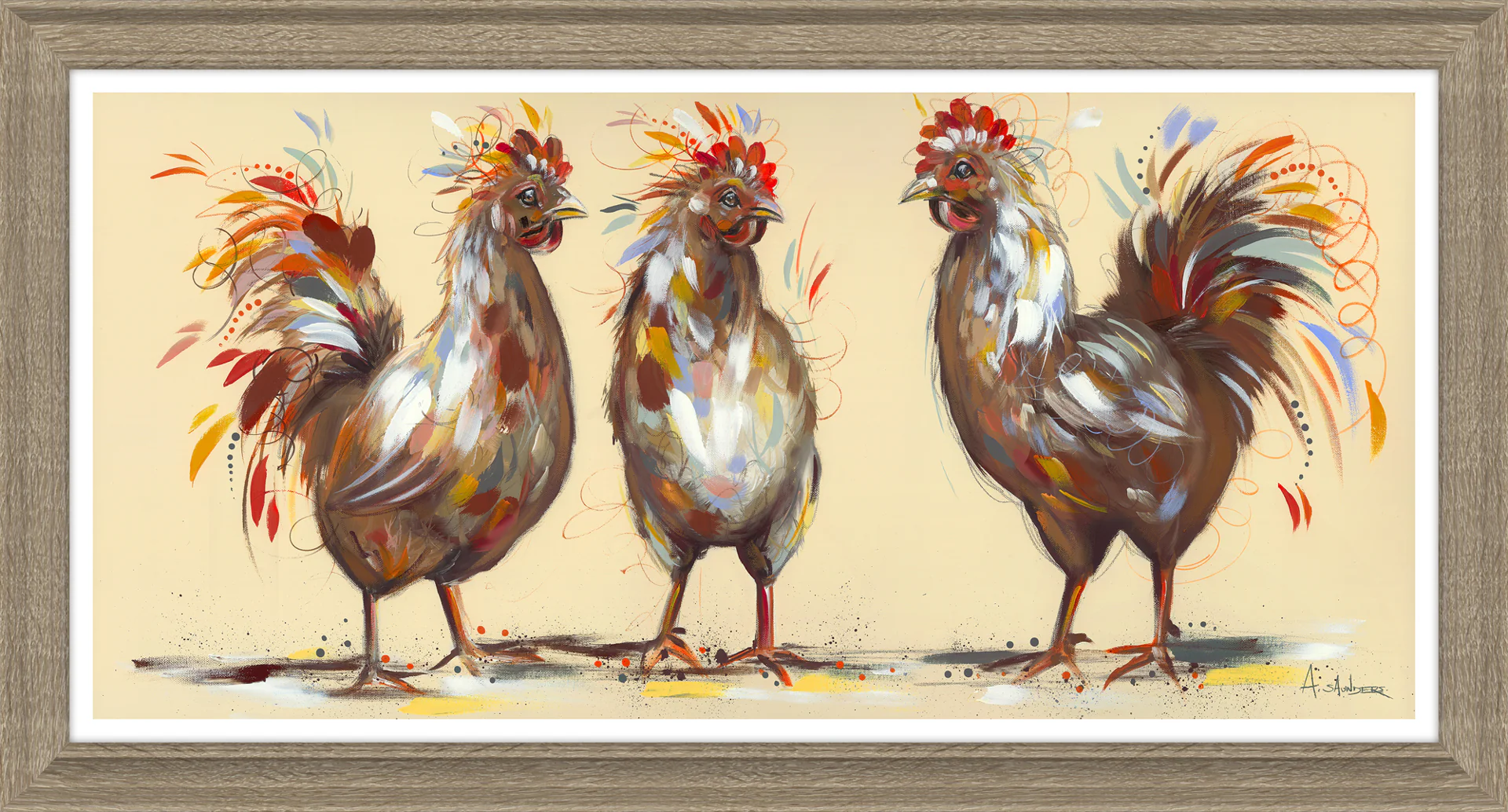 ART Three Hens
