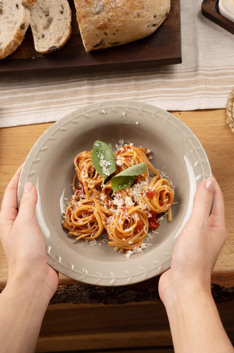 Captivate Artisan Street Leaf Pasta Bowl Stone - Image 2