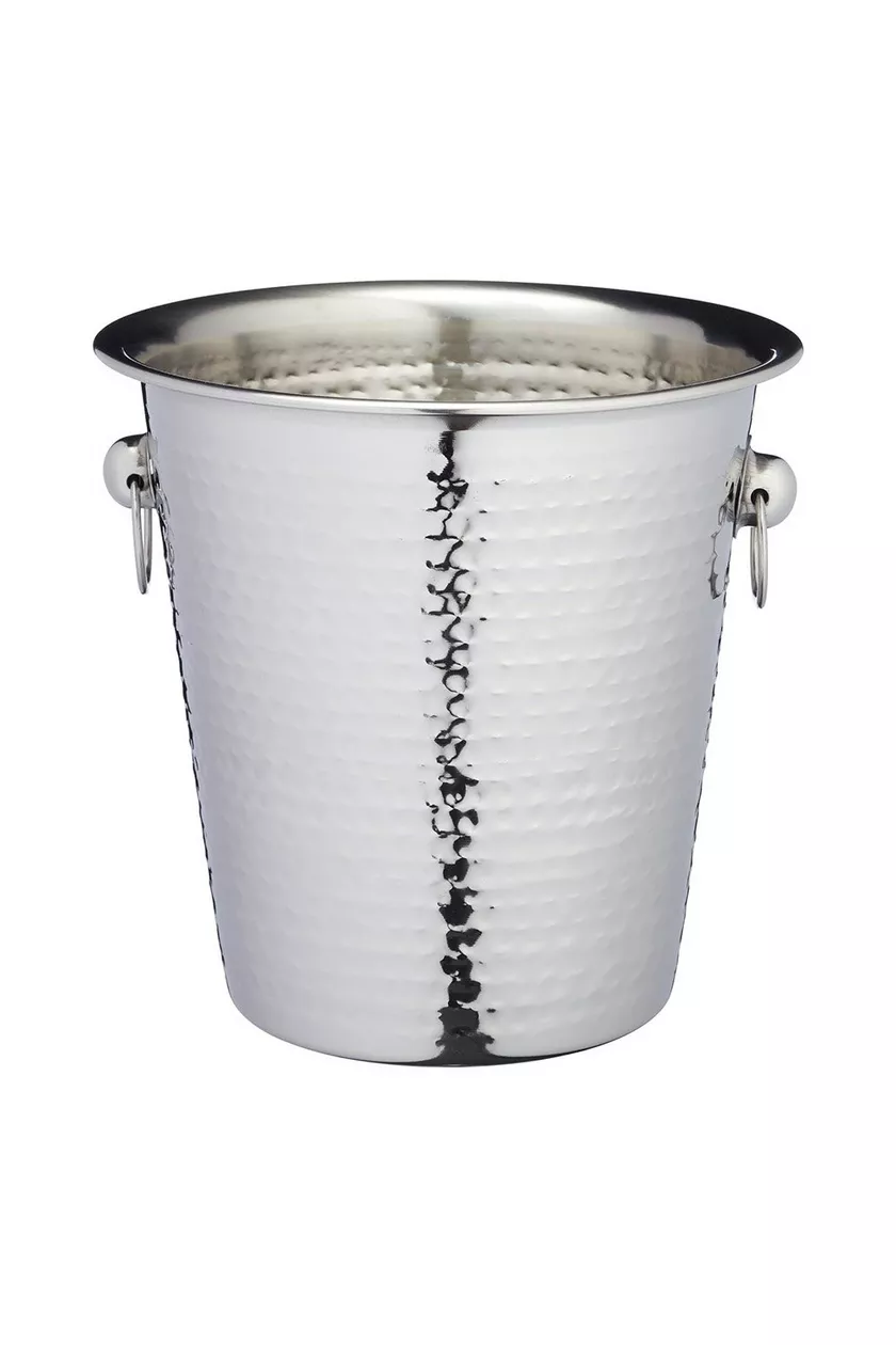BarCraft Hammered-Steel Sparkling Wine & Champagne Bucket with Ring Handles - Image 3