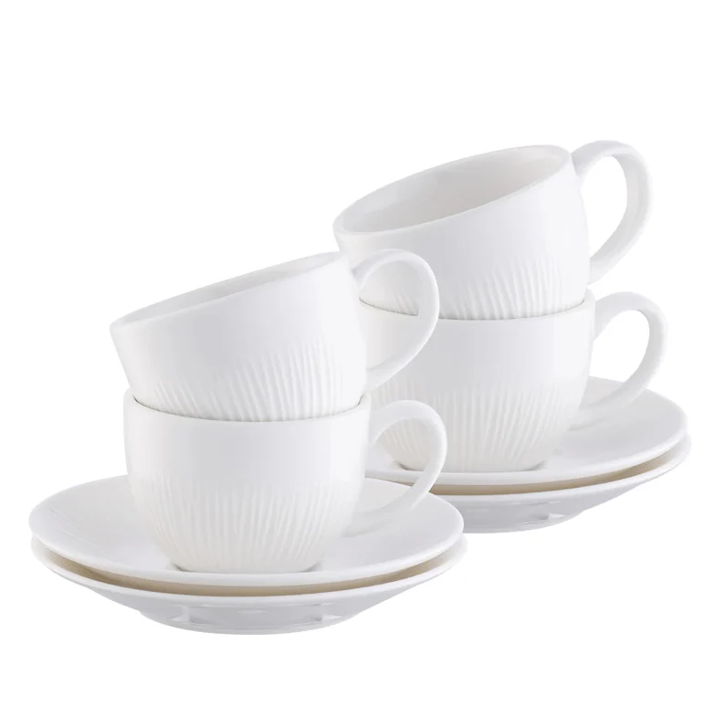 Belleek Erne Espresso Cup & Saucer Set Of 4