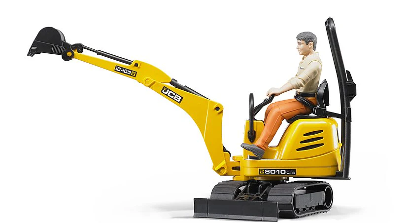 BRUDER bWORLD JCB MICRO EXCAVATOR 8010 CTS & CONST. WORKER - Image 2