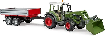 BRUDER FENDT VARIO 211 W/FRONTLOADER & TIPPING TRAILER - Image 4