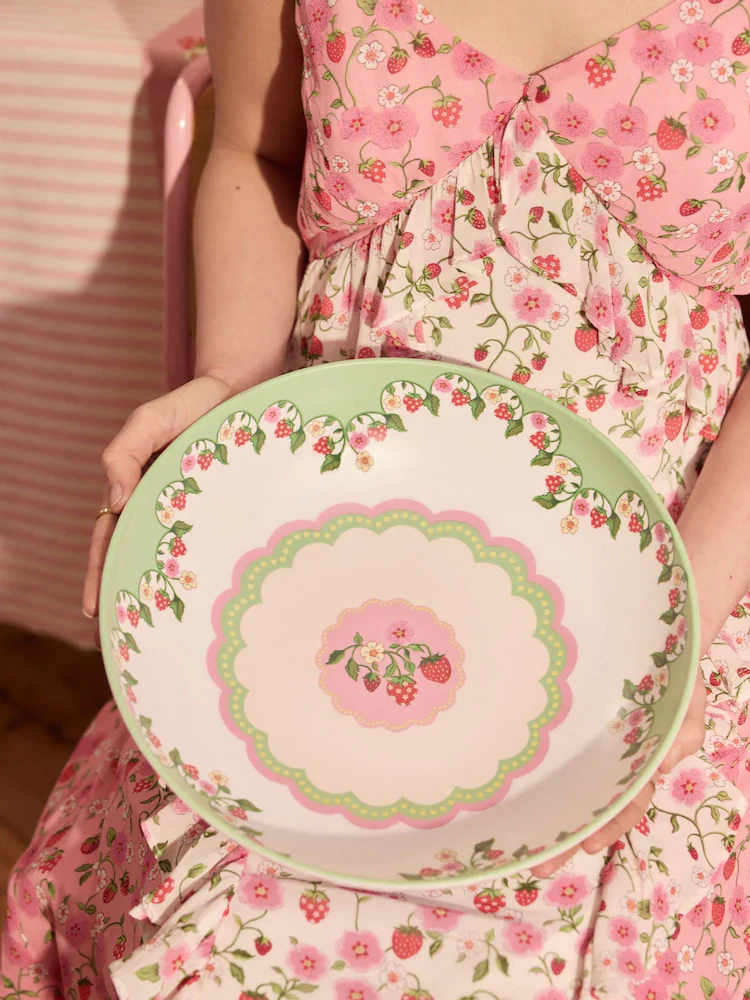 Cath Kidson Strawberry Melamine Picnic Serving Bowl - Image 2