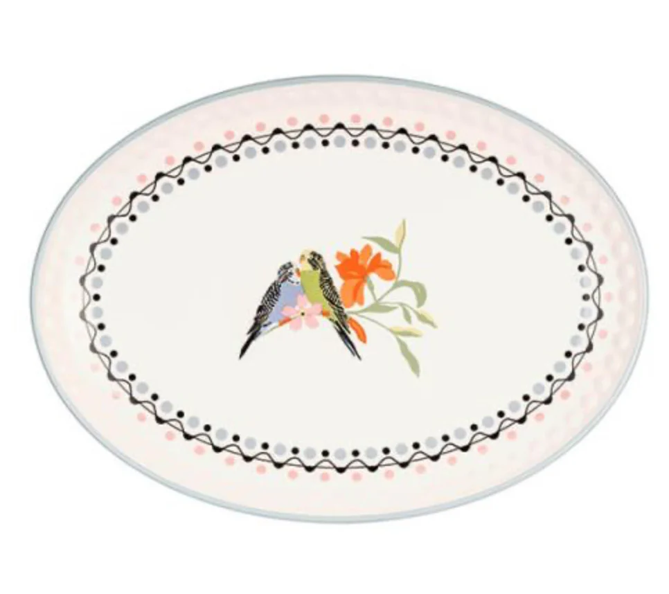 Cath Kidston Budgie Oval Platter 36cm