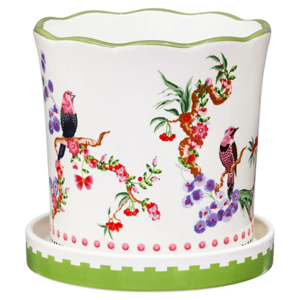 Cath Kidston Spring Birds Plant Pot with Tray