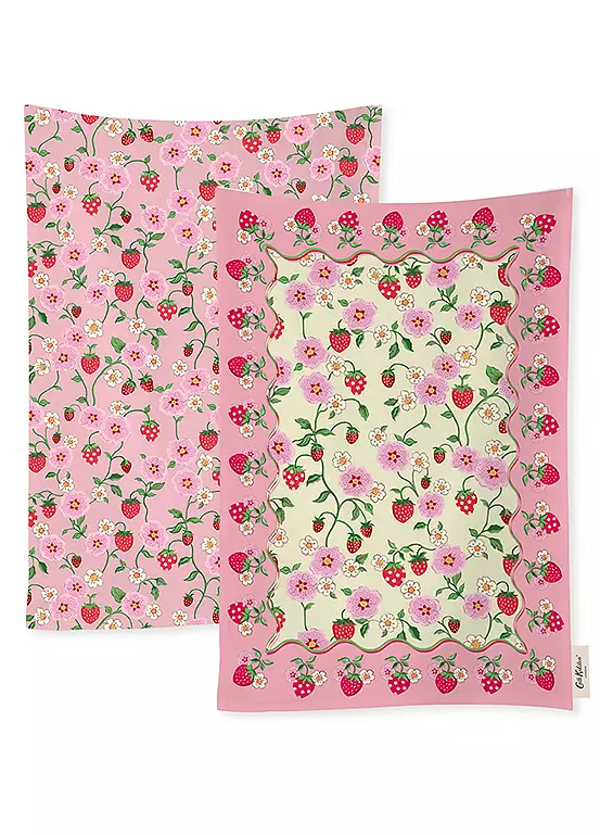 Cath Kidston Strawberry Set Of 2 Tea Towels