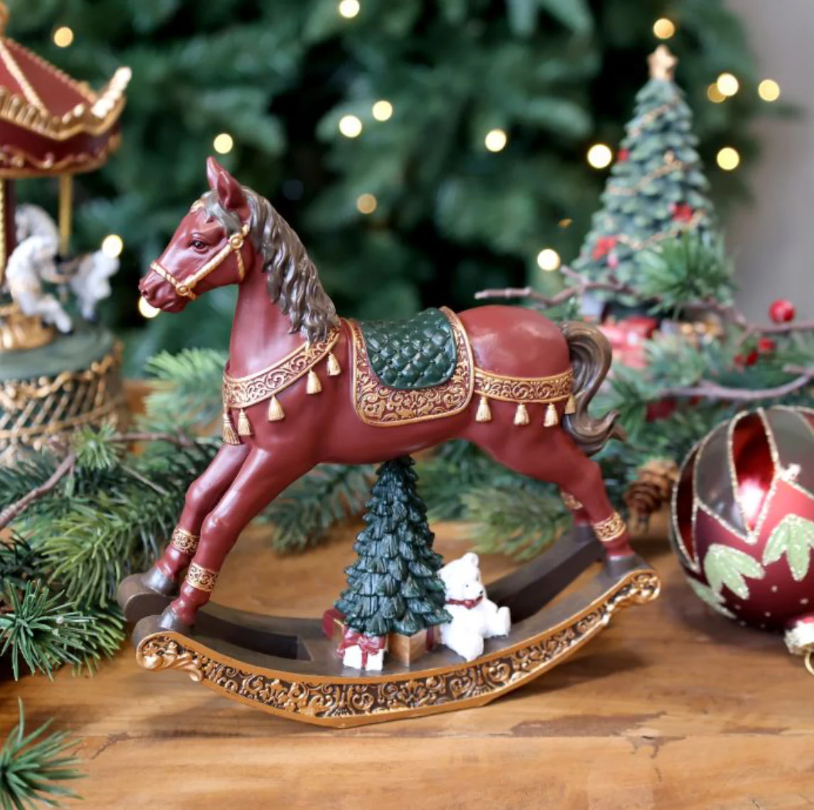 Chic Antique Noel Rocking Horse Cherry