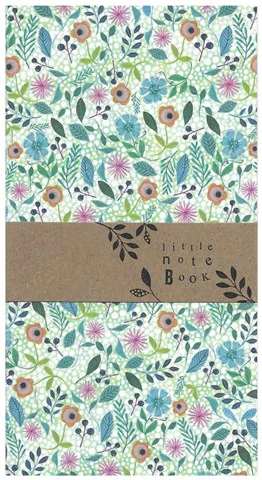 Cinnamon Aitch Notebook Alice’s Garden Blue Ditsy Pattern