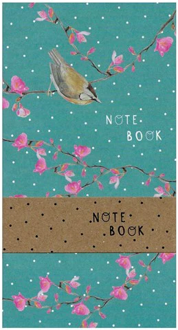 Cinnamon Aitch Notebooks SK bird on pink blossom