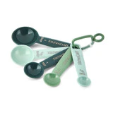 KitchenCraft 5pc Measuring Cup Set with Space Saving, Nestable Kitchen Cups, Green and Blue