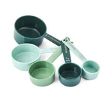 KitchenCraft 5pc Measuring Cup Set with Space Saving, Nestable Kitchen Cups, Green and Blue