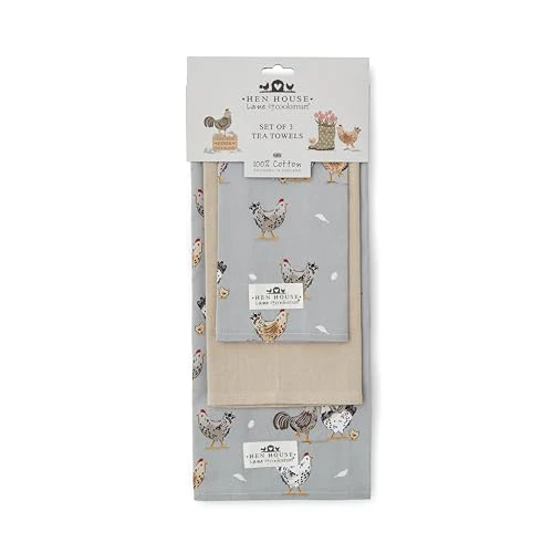 Cooksmart Hen House Lane 3 pack tea towels