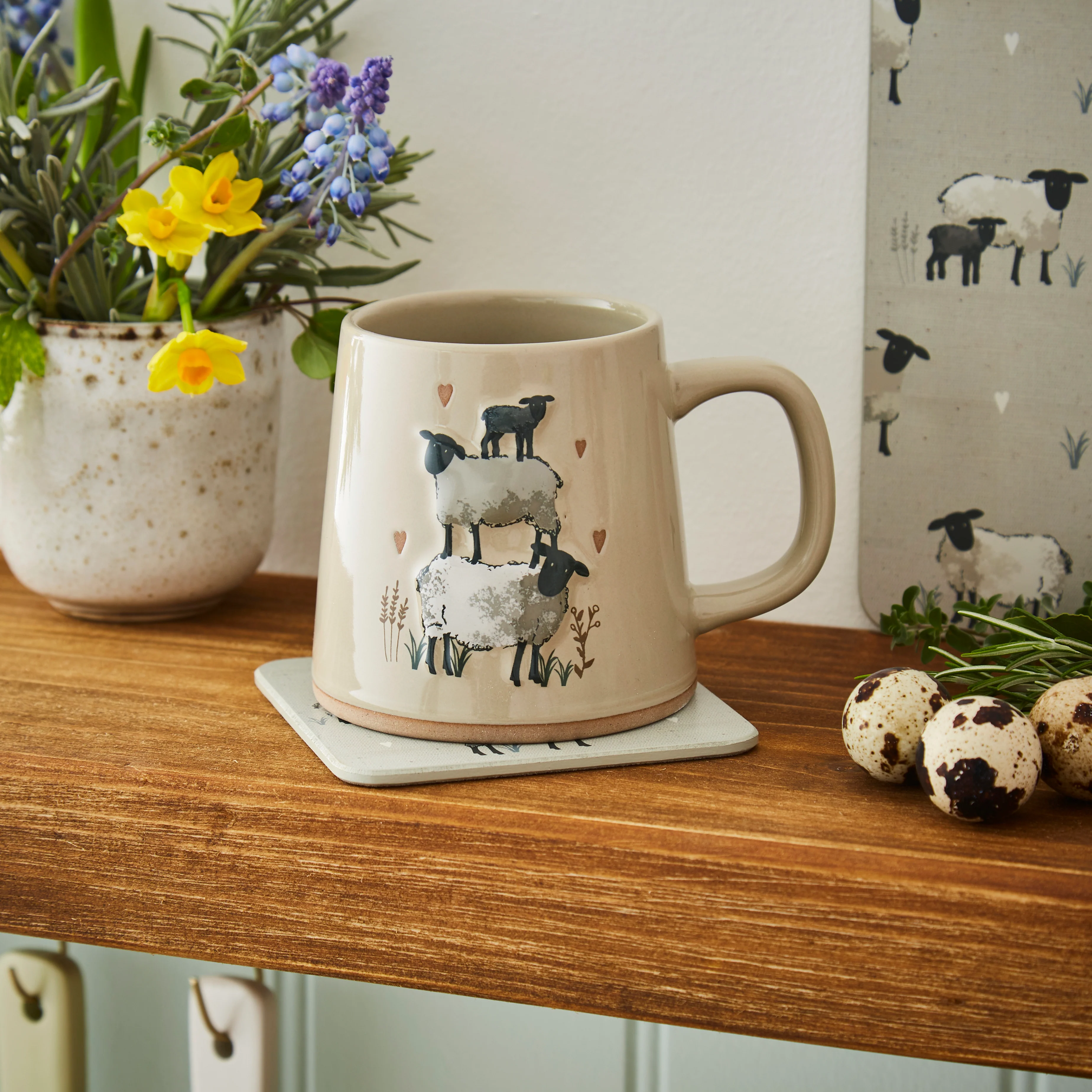 Cooksmart HIGHLAND SHEEP - REVERSE CONICAL MUG BEIGE - Image 2