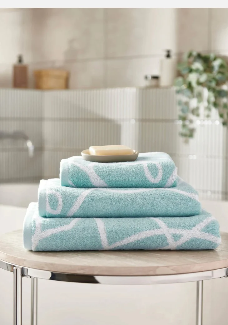 Copenhagen Home Pablo 100% Organic Cotton 550gsm Hand Towel Aqua - Image 2