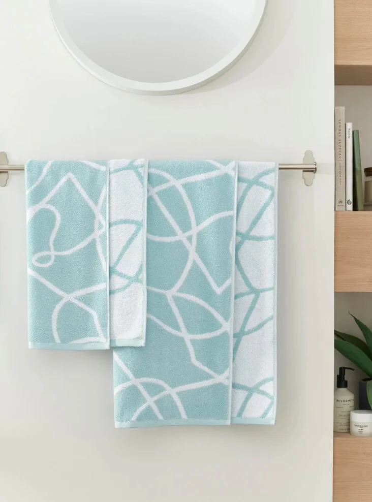 Copenhagen Home Pablo 100% Organic Cotton 550gsm Hand Towel Aqua - Image 3