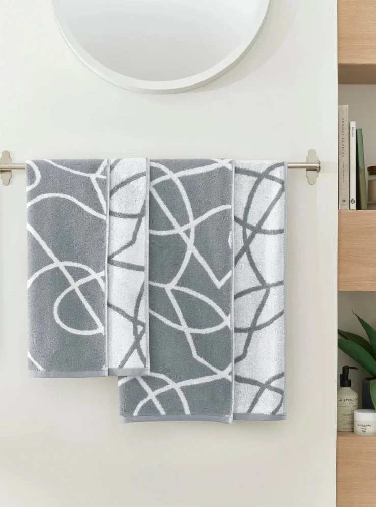 Copenhagen Home Set of 3 Pablo 100% Organic Cotton Towel Bundle Charcoal - Image 2
