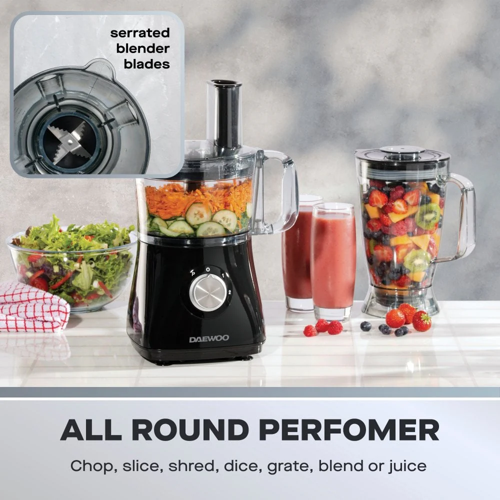Daewoo 750W 2L Food Processor & 1.8L Blender Combo - Image 3