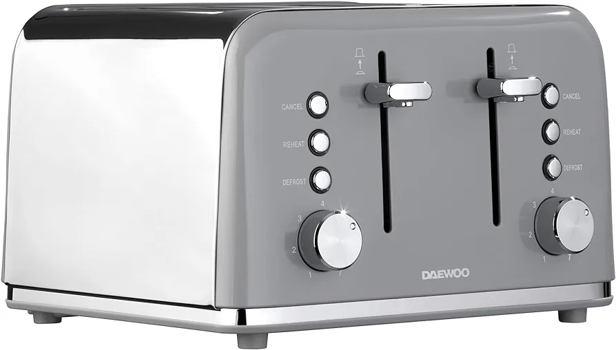 Daewoo Kensington 4 Slice Toaster Grey - Image 2