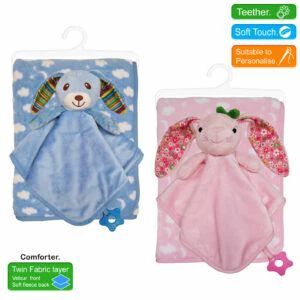 Daydream Bunny Twin Layer Velour Comforter & Blanket Set