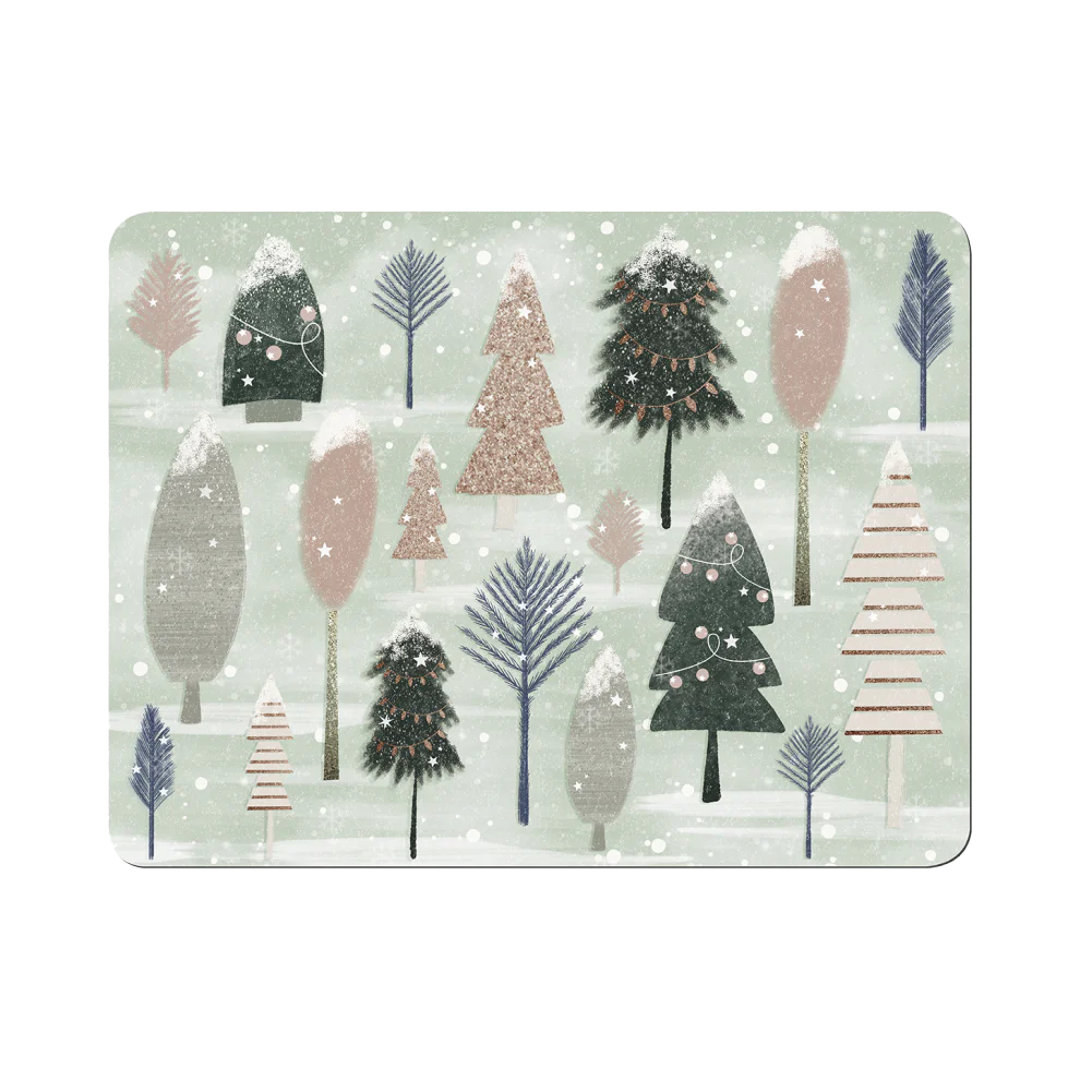 Denby Christmas Forest Sage Set Of 6 Placemats