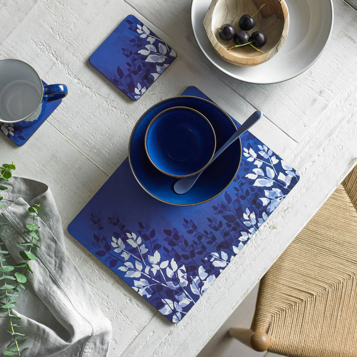 Denby Colours Blue Foliage Placemats Set Of 6 - Image 2