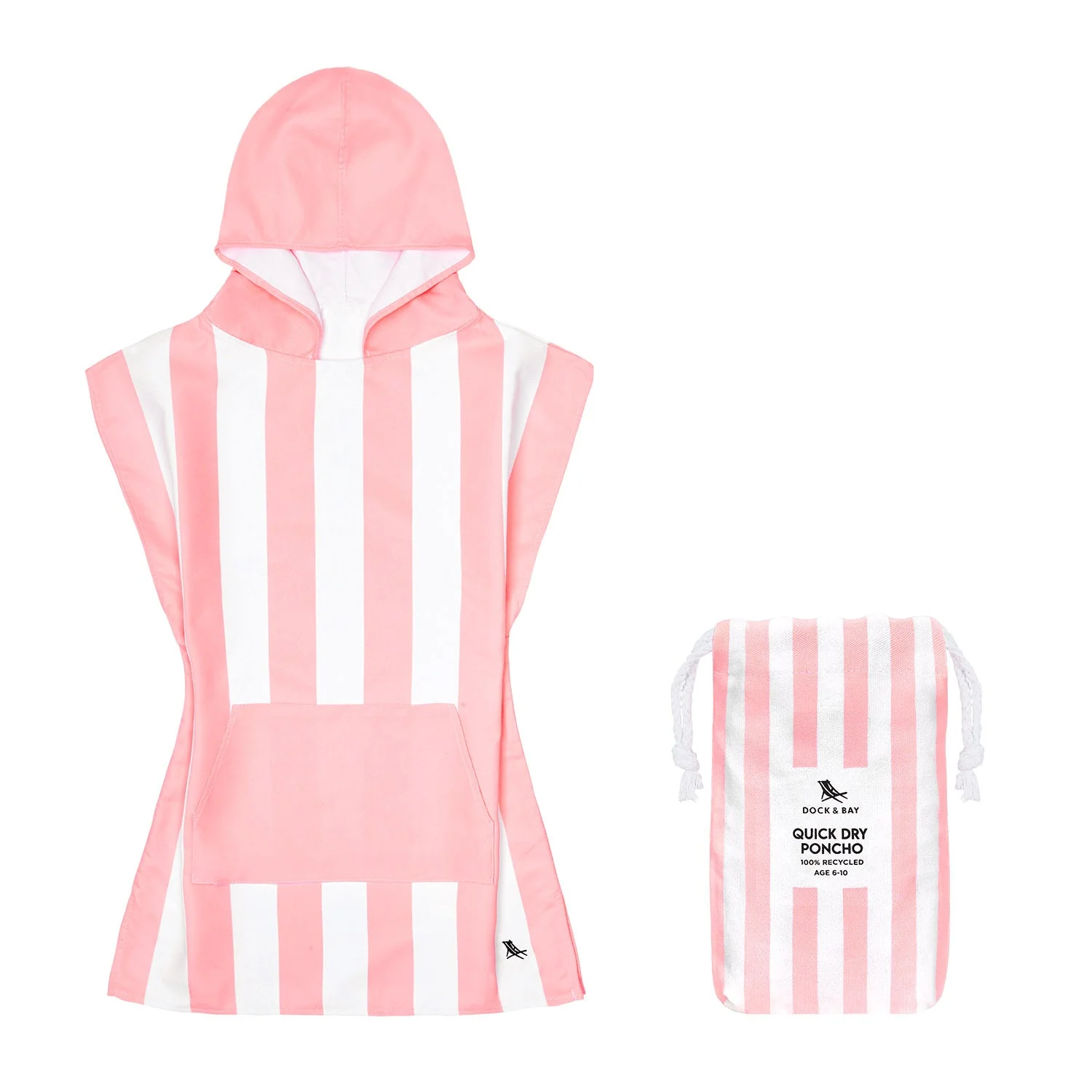 Dock & Bay Poncho - Kids - Malibu Pink Small (Age 3 to 5) (66x49cm)