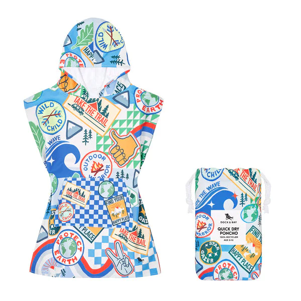Dock & Bay Poncho - Kids - Into the Wild Medium (Age 6 to 10) (75x55cm)