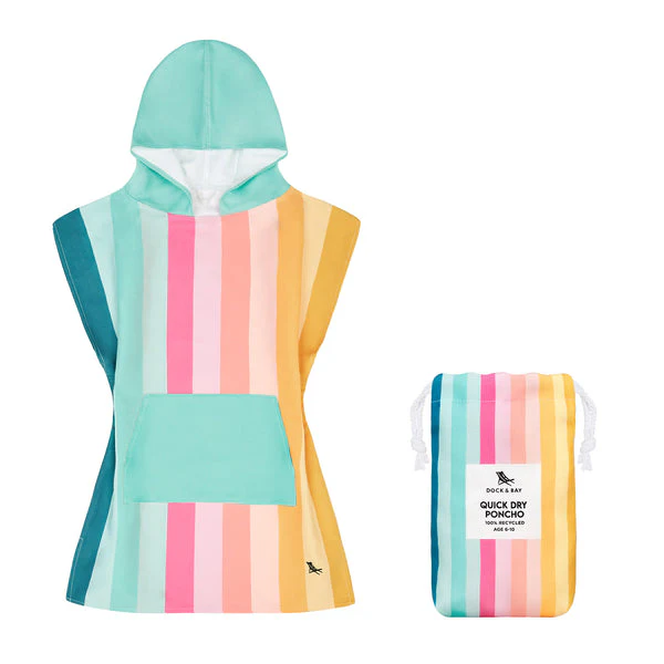 Dock & Bay Poncho - Kids - Coastal Candy Small (Age 3 to 5) (66x49cm)