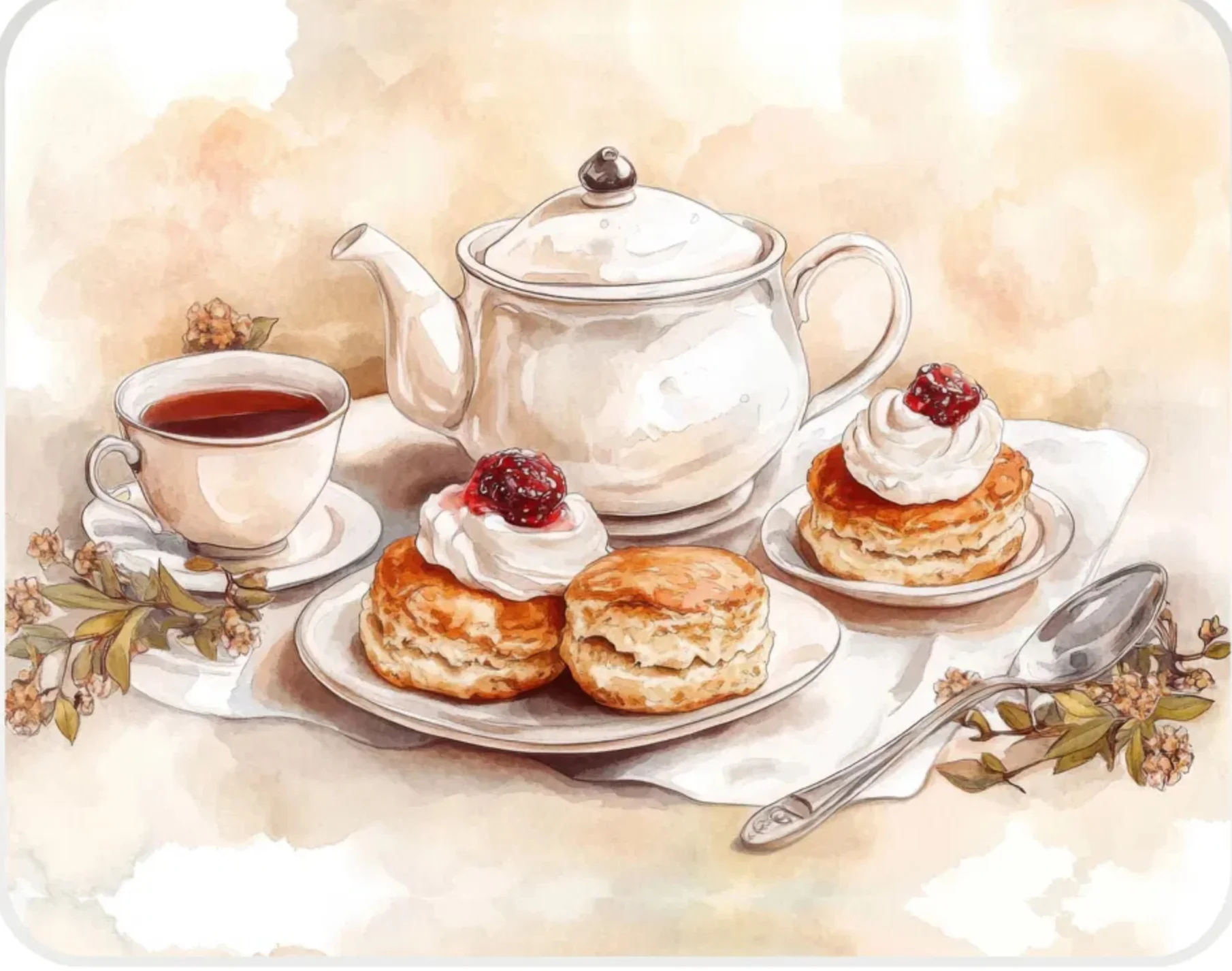 EDD Cream Tea Medium Worktop Protector
