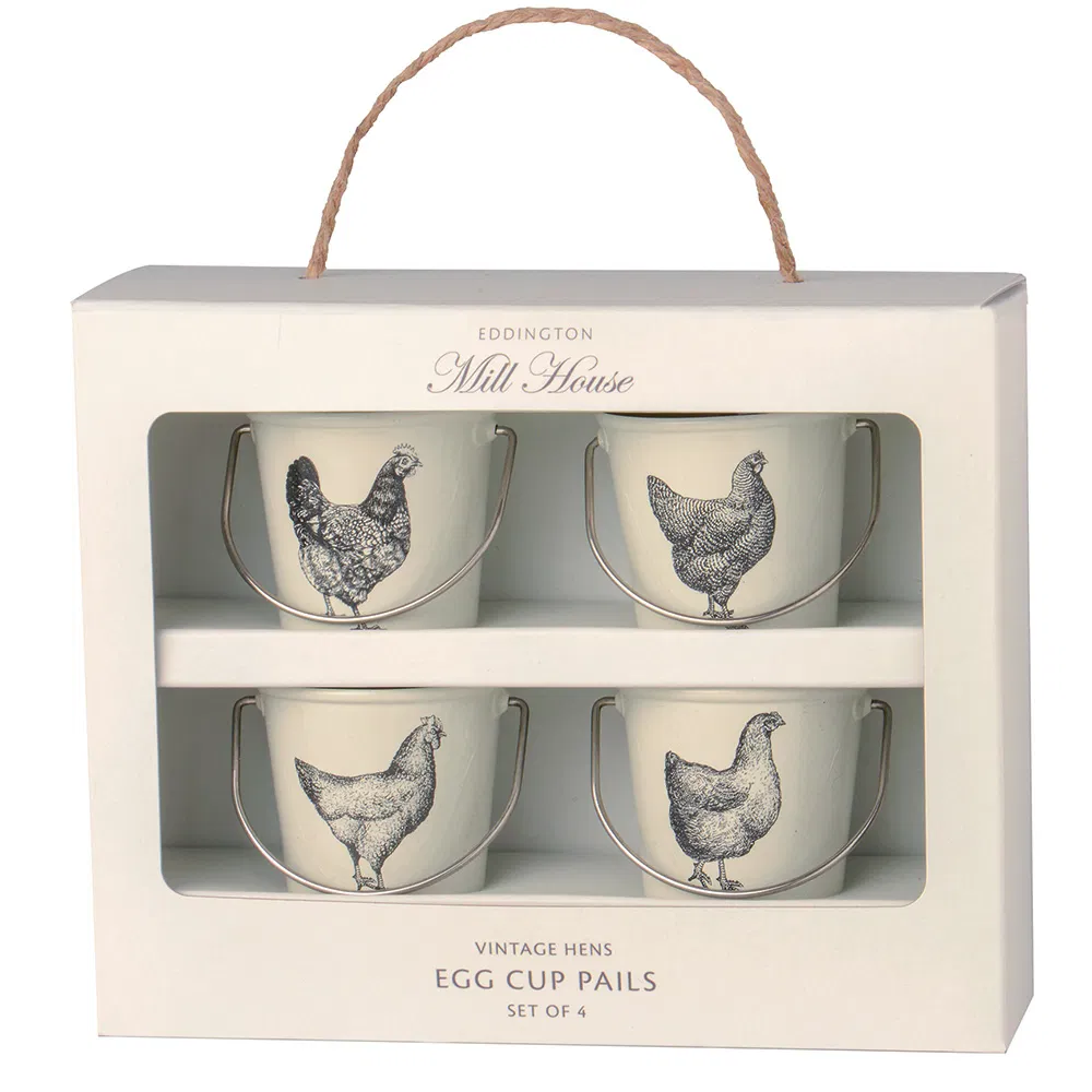 EDD MILL HOUSE CREAM VINTAGE HENS EGG CUP PAILS