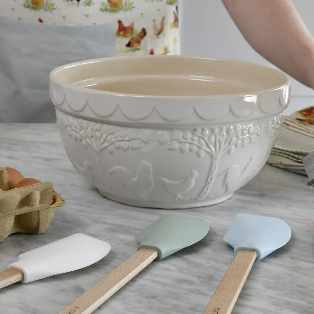 EDD THE PANTRY SMALL WHITE CERAMIC MIXING BOWL 18X18X10CM - Image 2