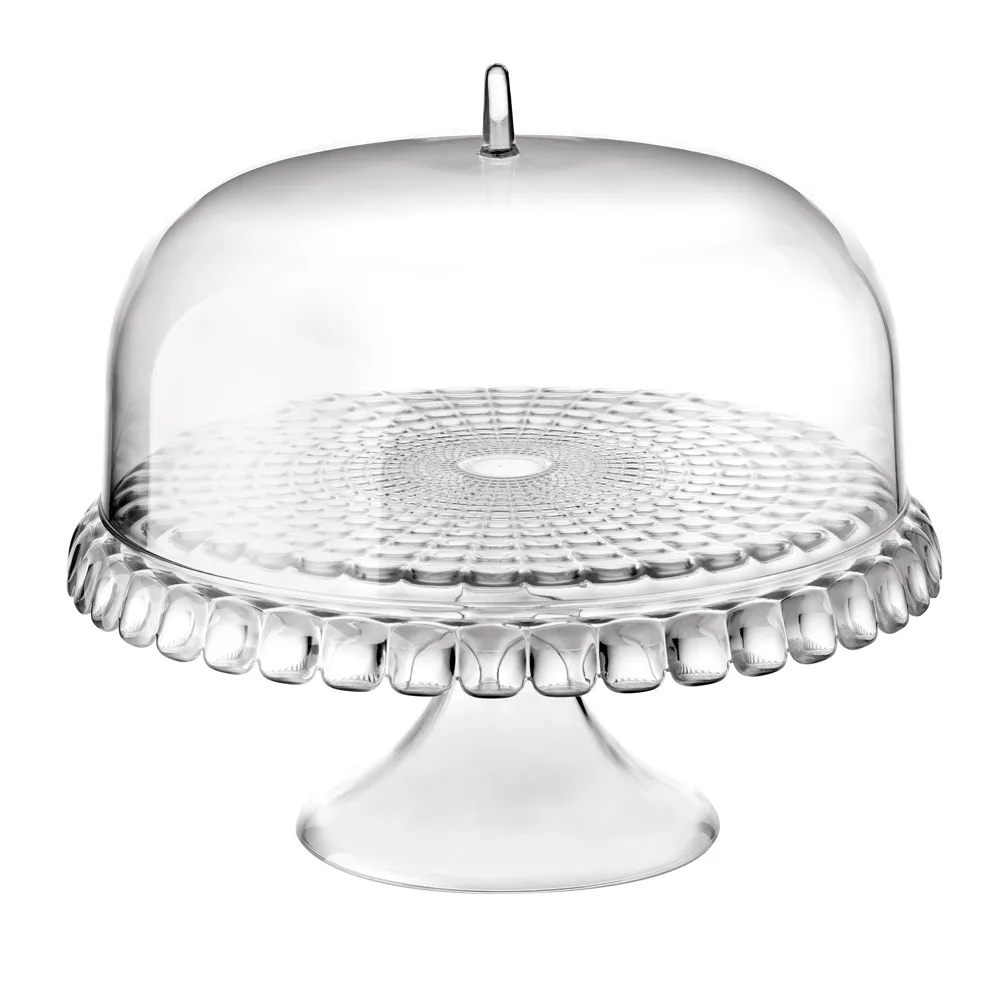 EDD TIFFANY CLEAR CAKE STAND WITH DOME 30CM