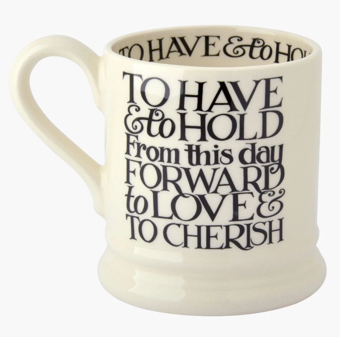 Emma Bridgewater black toast Mr and Mrs set of 2 1/2 pint mugs boxed - Image 2