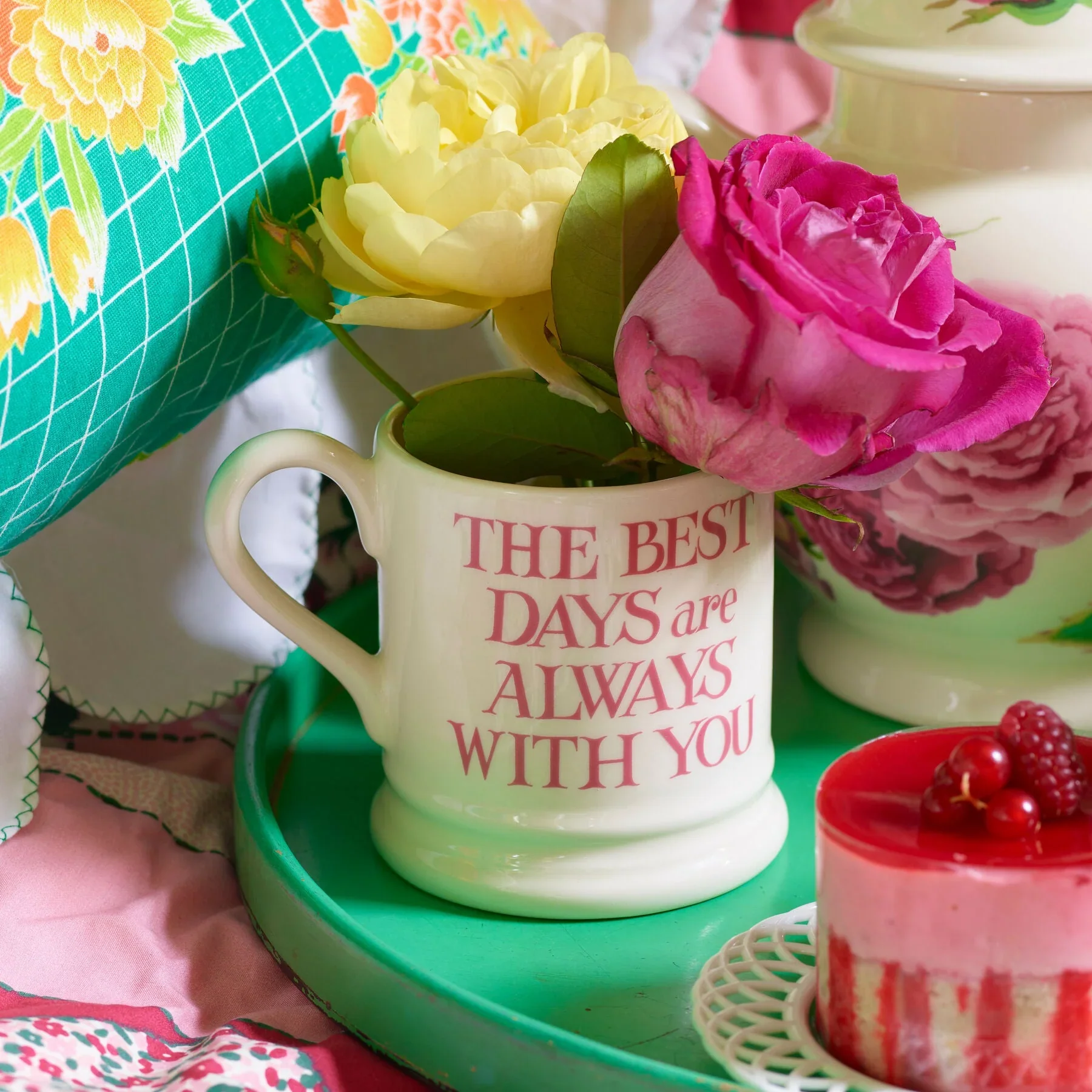 Emma Bridgewater Pink Toast My Brilliant Friend 1/2 Pint Mug - Image 2