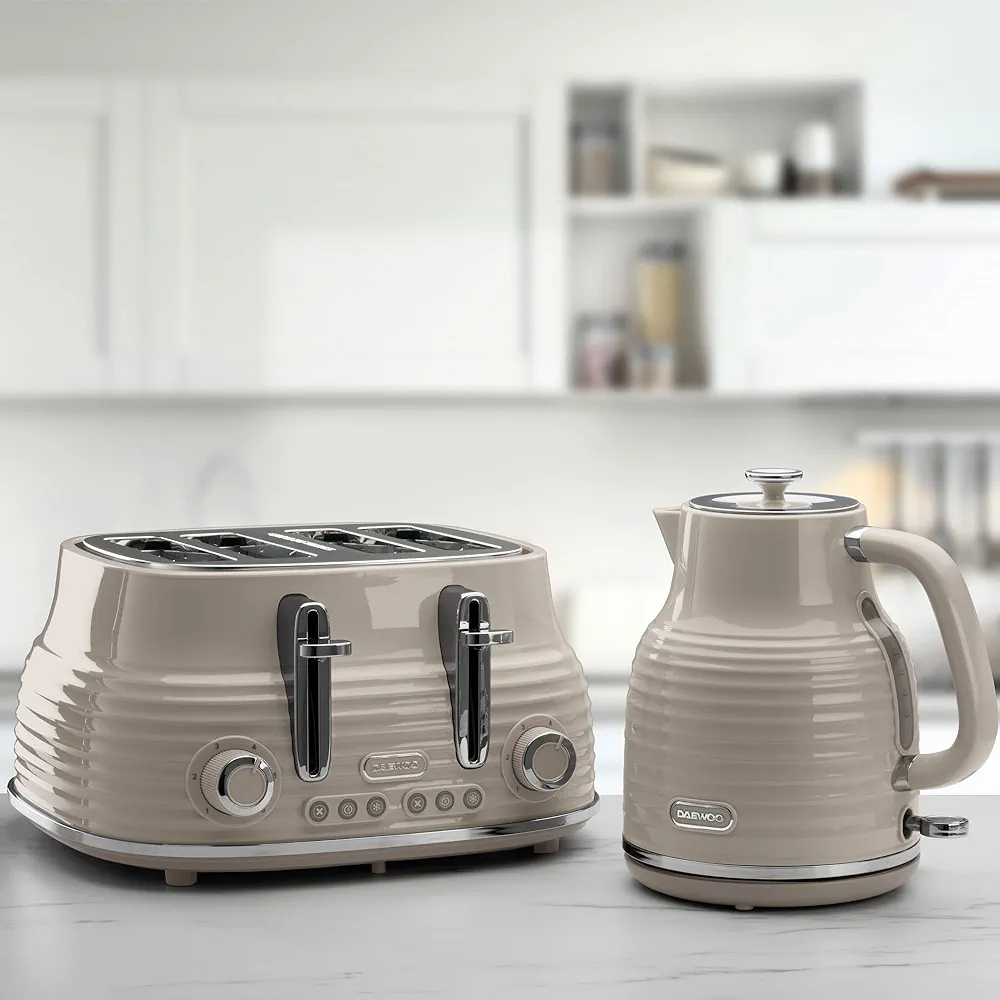 Daewoo 4 Slice Sienna Toaster Taupe - Image 3