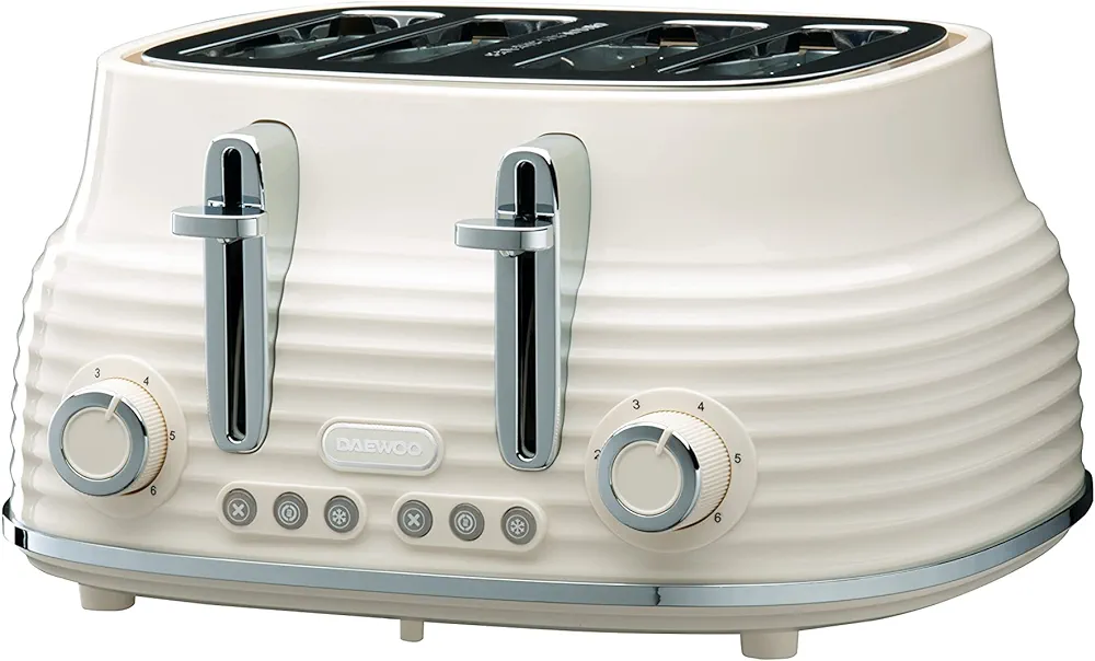 Daewoo Sienna 4 Slice  Toaster Cream - Image 2