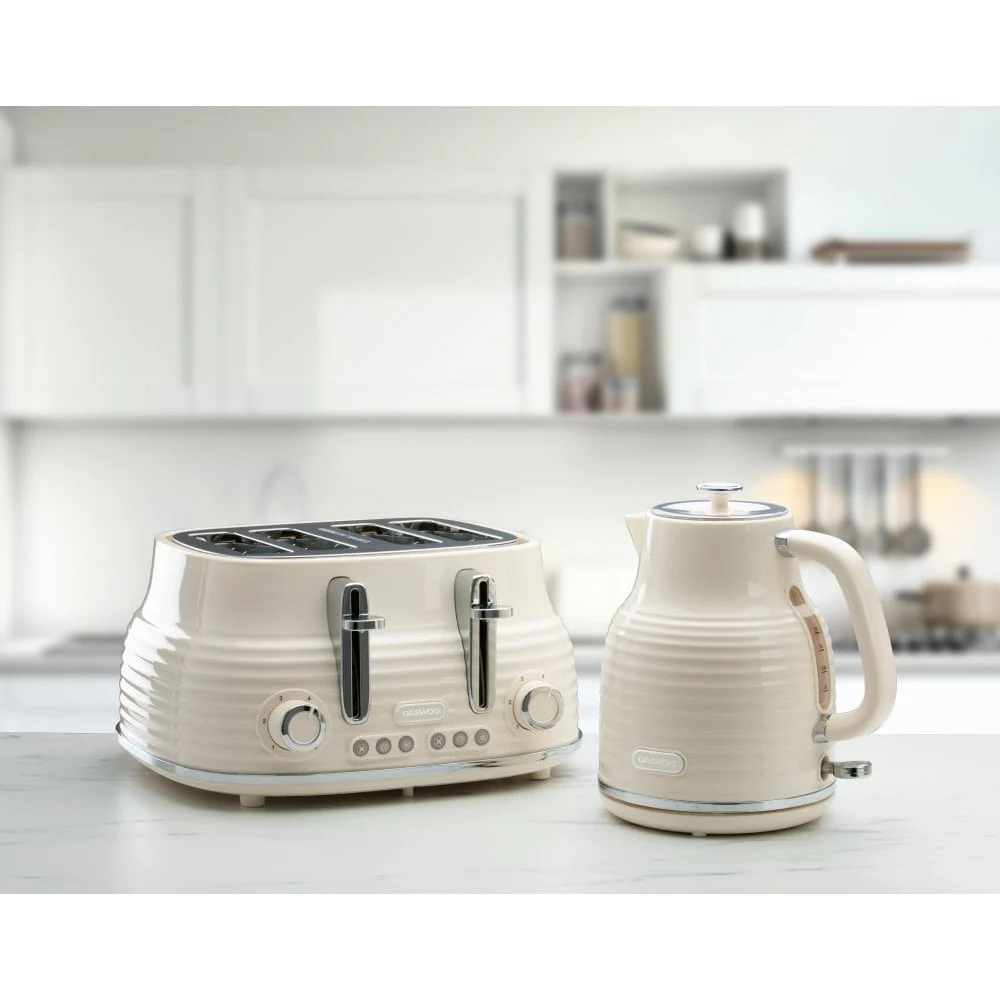 Daewoo Sienna 4 Slice  Toaster Cream - Image 3