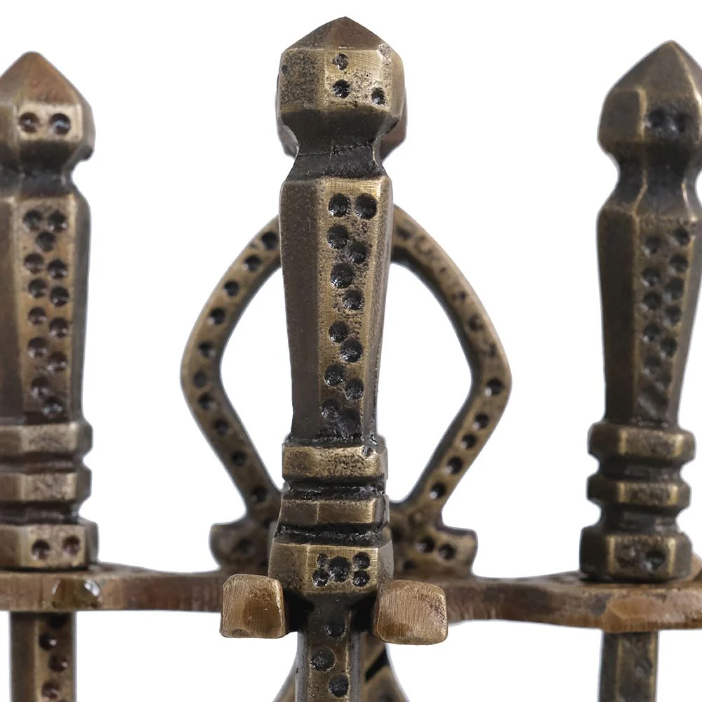 FERN COTTAGE ANTIQUE BRASS GOTHIC COMPANION SET 18x18x50cm A6603 - Image 2
