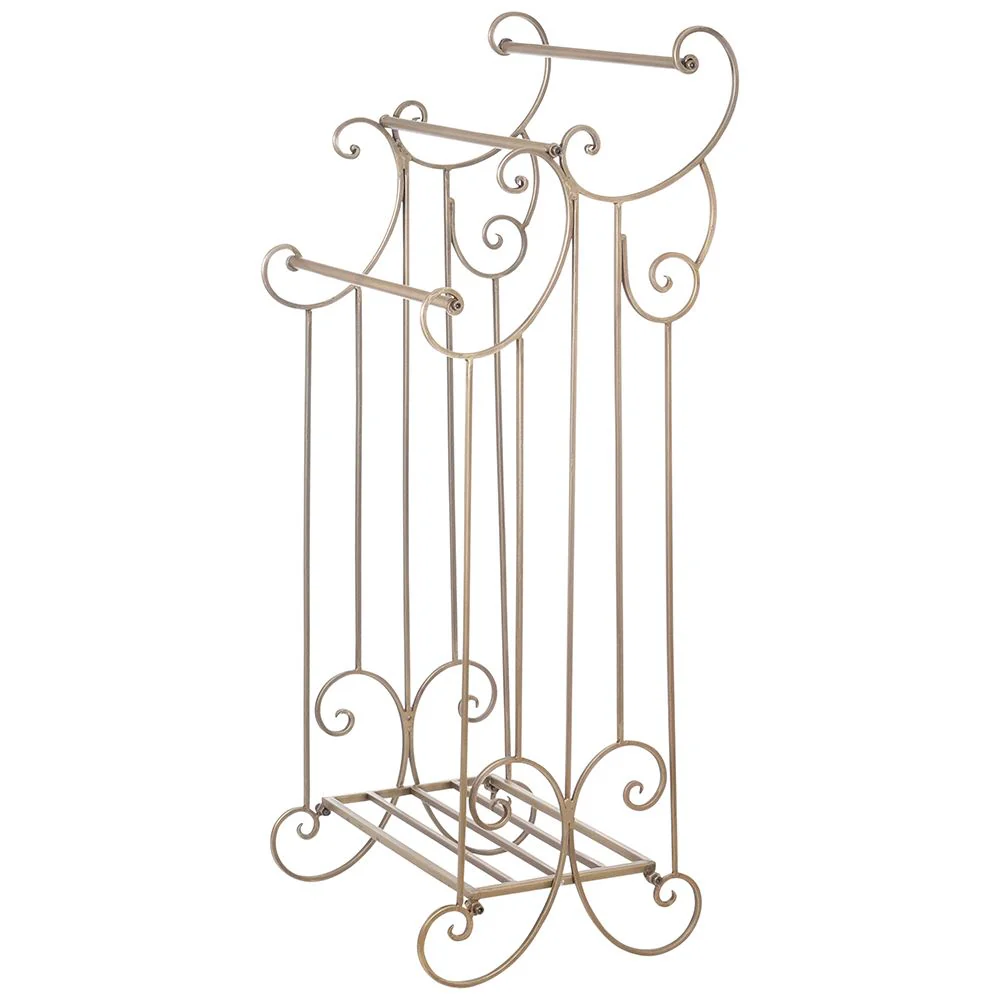 FERN COTTAGE ANTIQUE BRASS TOWEL RAIL A1189 38x34x94cm