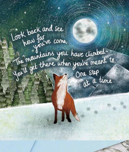 Fox Under The Moon Mountains Card
