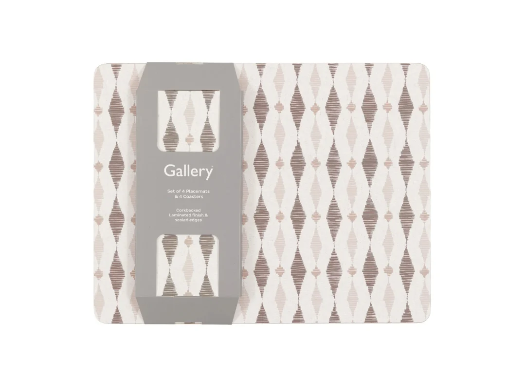 Gallery Geo Monochrome Placemat and Coaster Set